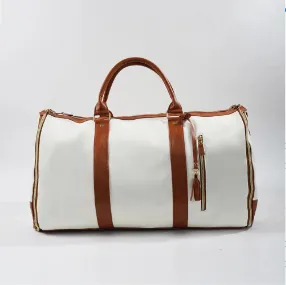 Large Leather Folding Suit Bag Travel Crossbody White - Shop at LoveMi