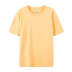 Xinjiang Cotton Breathable Round Neck Short-sleeved T-shirt - Orange - View 1