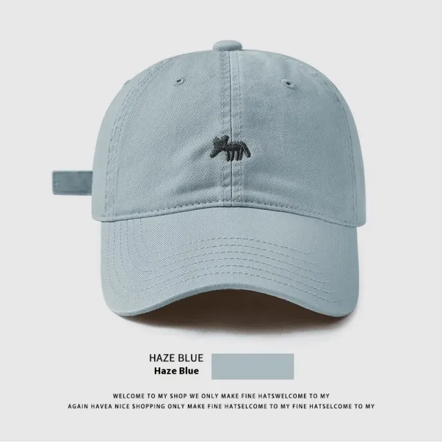 Embroidered Fox Baseball Cap Sports Sun proof Breathable Peaked Cap Light Blue - Shop at LoveMi