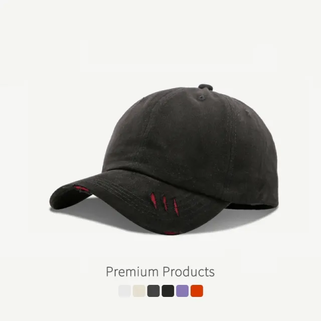 Make Old Ripped Style Curved Brim Sun shade Baseball Cap Black - Shop at LoveMi