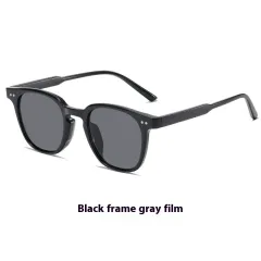 Women's UV-proof Strong Light Brown Myopia Sunglasses - Black Frame Black Grey - View 1