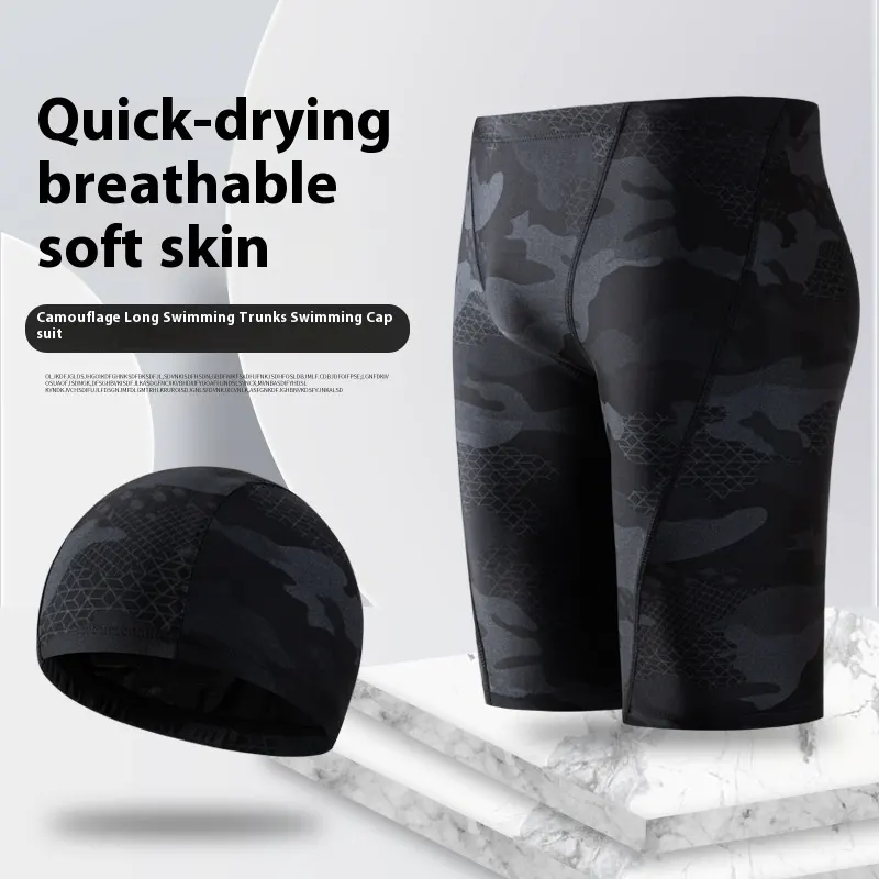 New Camouflage Men's Swimming Trunks Anti-embarrassment