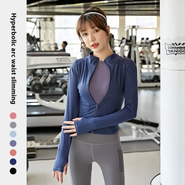 Slimming Fitness Running Top Coat Blue - Shop at LoveMi