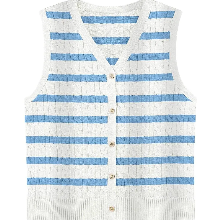 European And American Women's Fashion Sweater Vest Twisted Knitted Short
