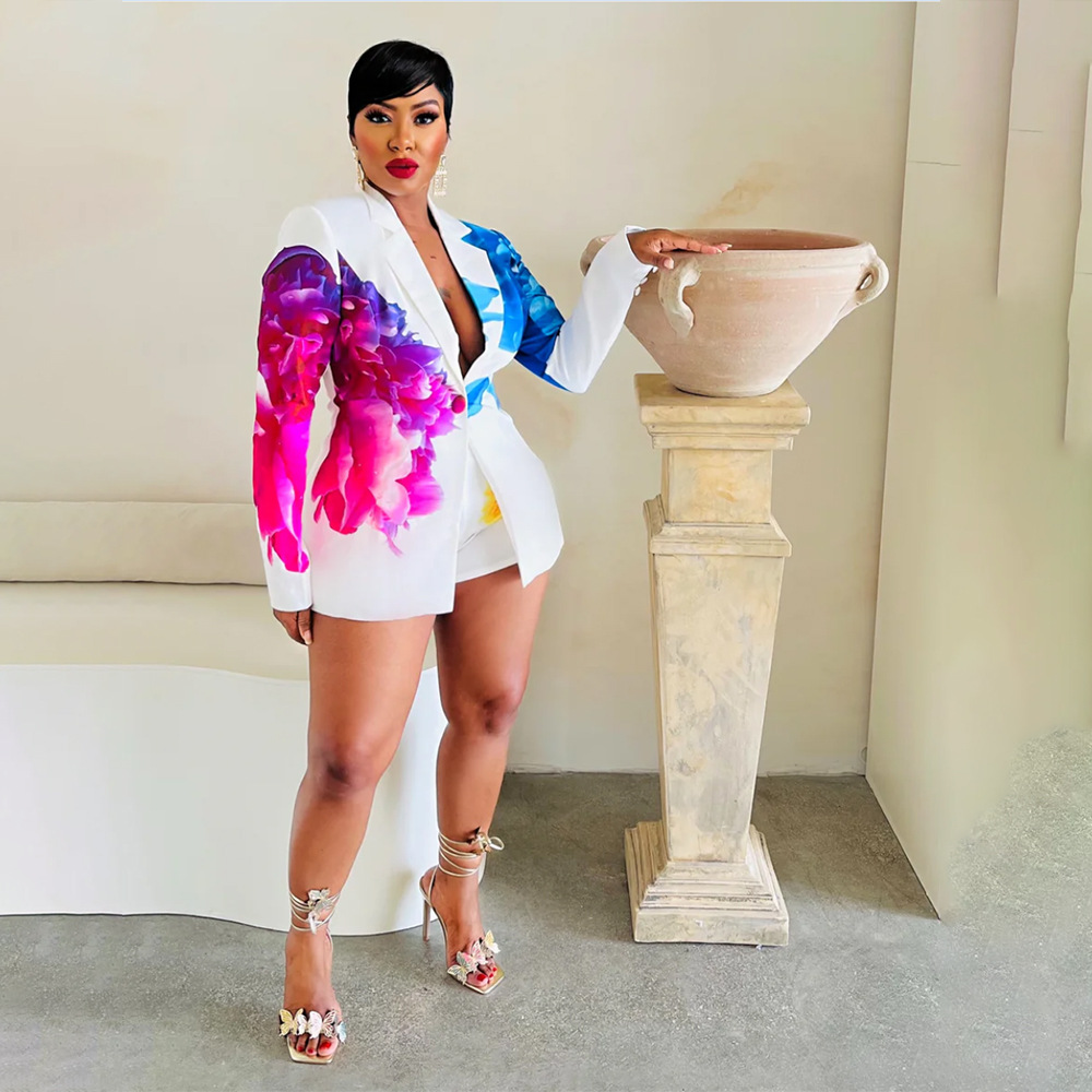 Women's Fashion Casual Printing Shorts Suit