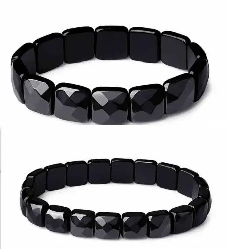 Men And Women Couple Natural Obsidian Bracelet
