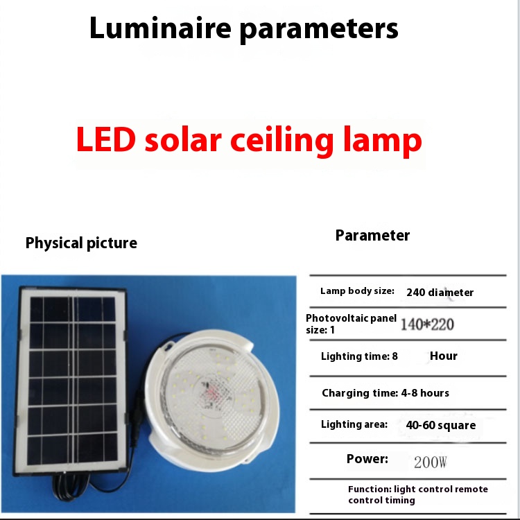 Solar Ceiling Lamp Indoor Corridor Light