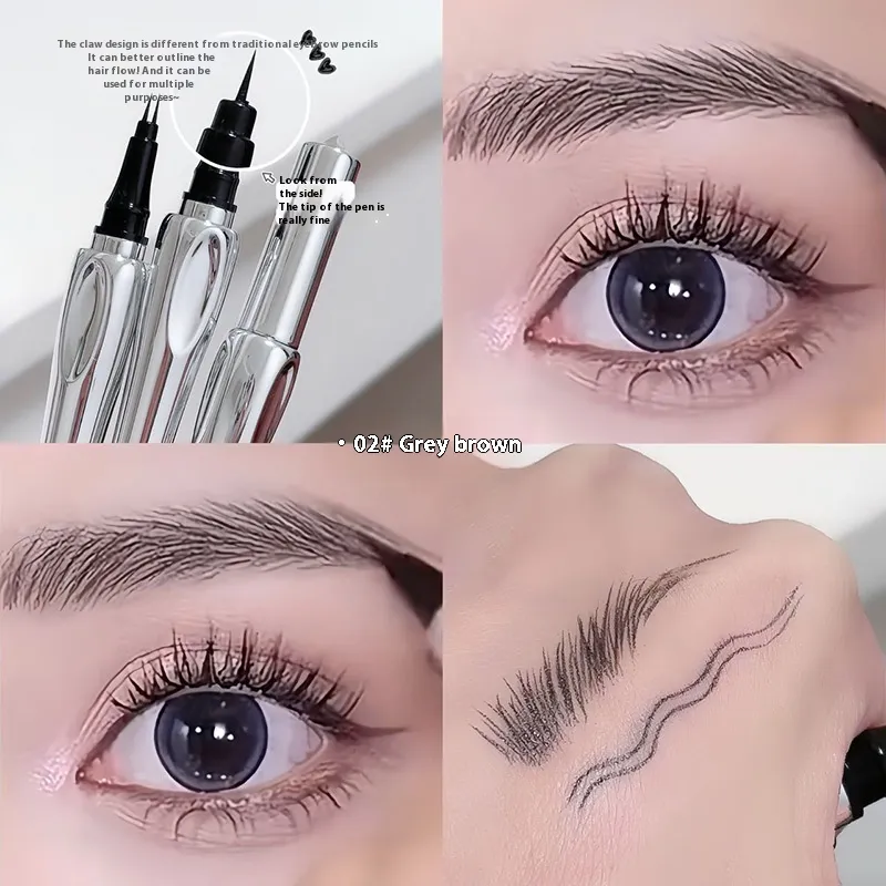 Women's Non-decolorizing Lower Eyelashes Eyeliner - Fan Gray And Brown