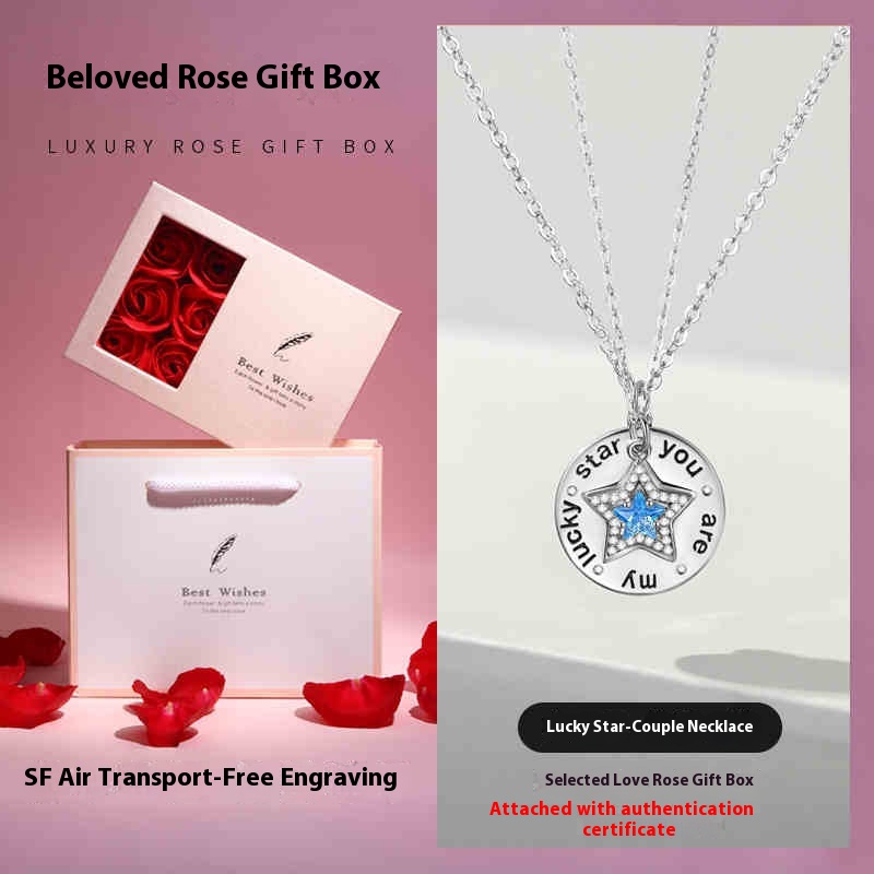 Sterling Silver Couple Necklace Birthday Gift