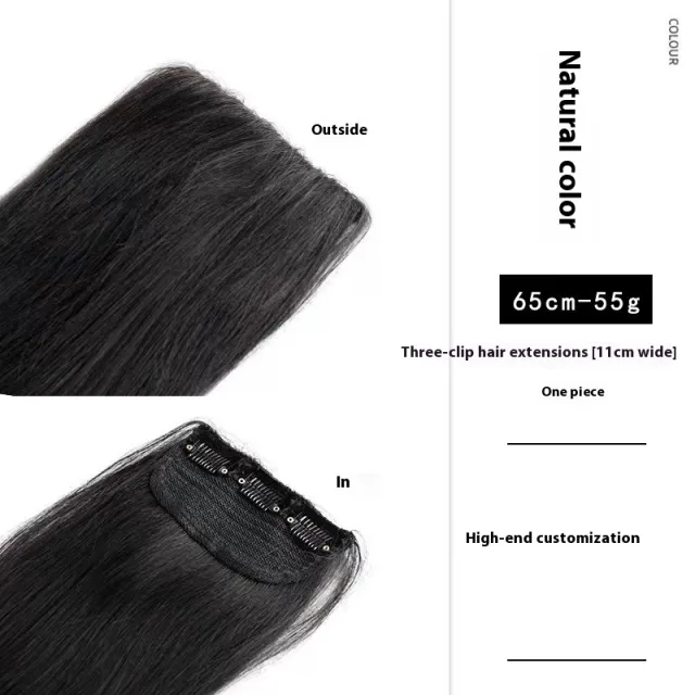 Handmade Natural Edging Straight Hair Multi piece Wig 65Cm Three Cards - Shop at LoveMi