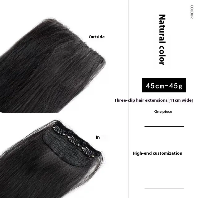 Handmade Natural Edging Straight Hair Multi piece Wig 45Cm Three Cards - Shop at LoveMi