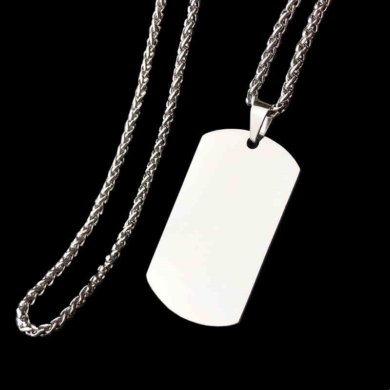 Titanium Steel Military Necklace Custom Photo Lettering