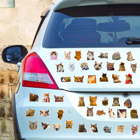 50 Pieces of Realistic Kitten Creative Decorative Water Cup