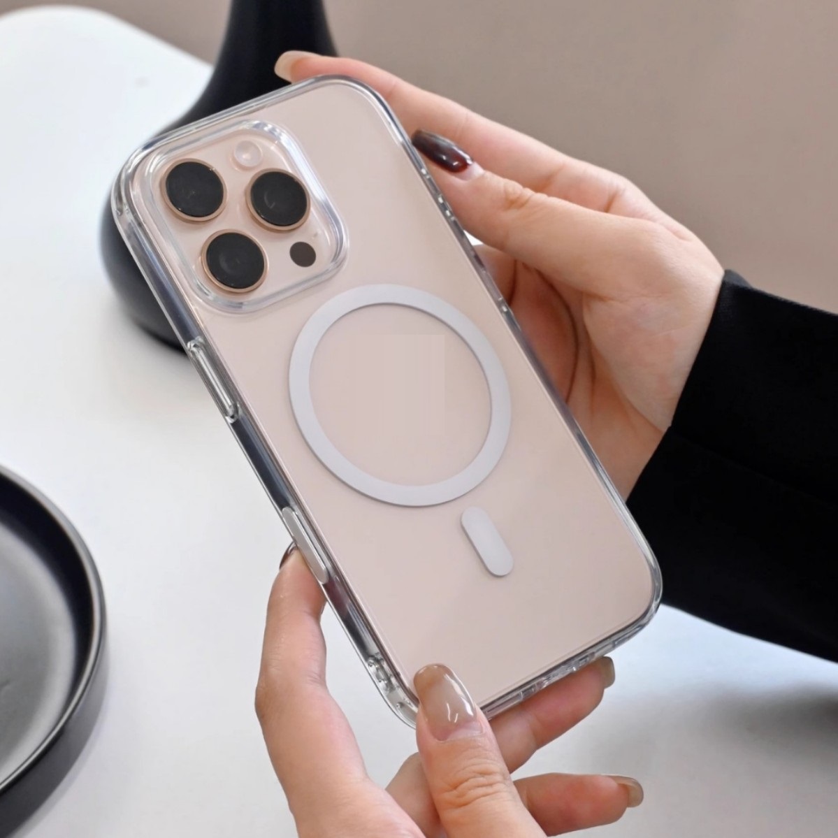 Transparent Magnetic Comes With Photo Capacitor Button Protective Sleeve Phone Case