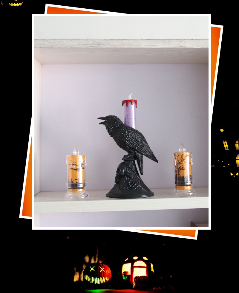 Product information: Color: Orange Material: Plastic Size: Crow light purple, Crow light orange Style: horror prank Process: injection molding Category: Ornament