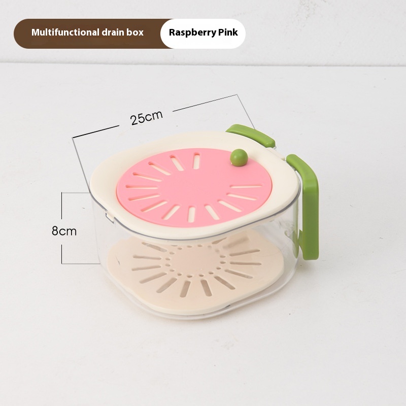 Multifunctional Draining Folding Handle Fruit Preservation Storage Box