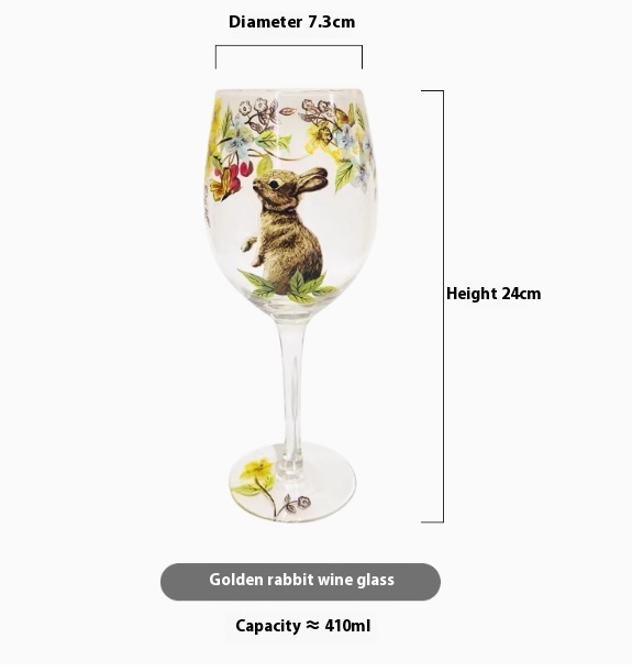 كأس نبيذ بتصميم الرسم اليدوي الاستوائي لعيد الميلاد