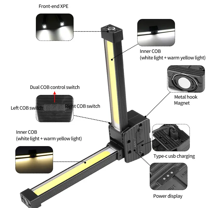 Fashion New Double-sided Foldable Maintenance Light