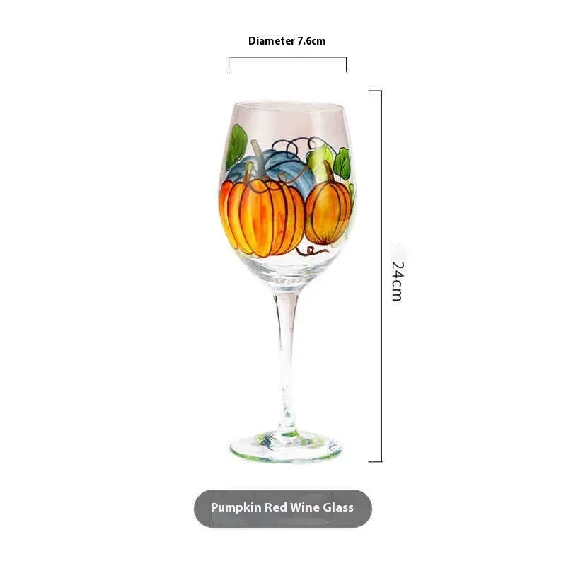 Exotic Hand Painting Christmas Wine Glass
