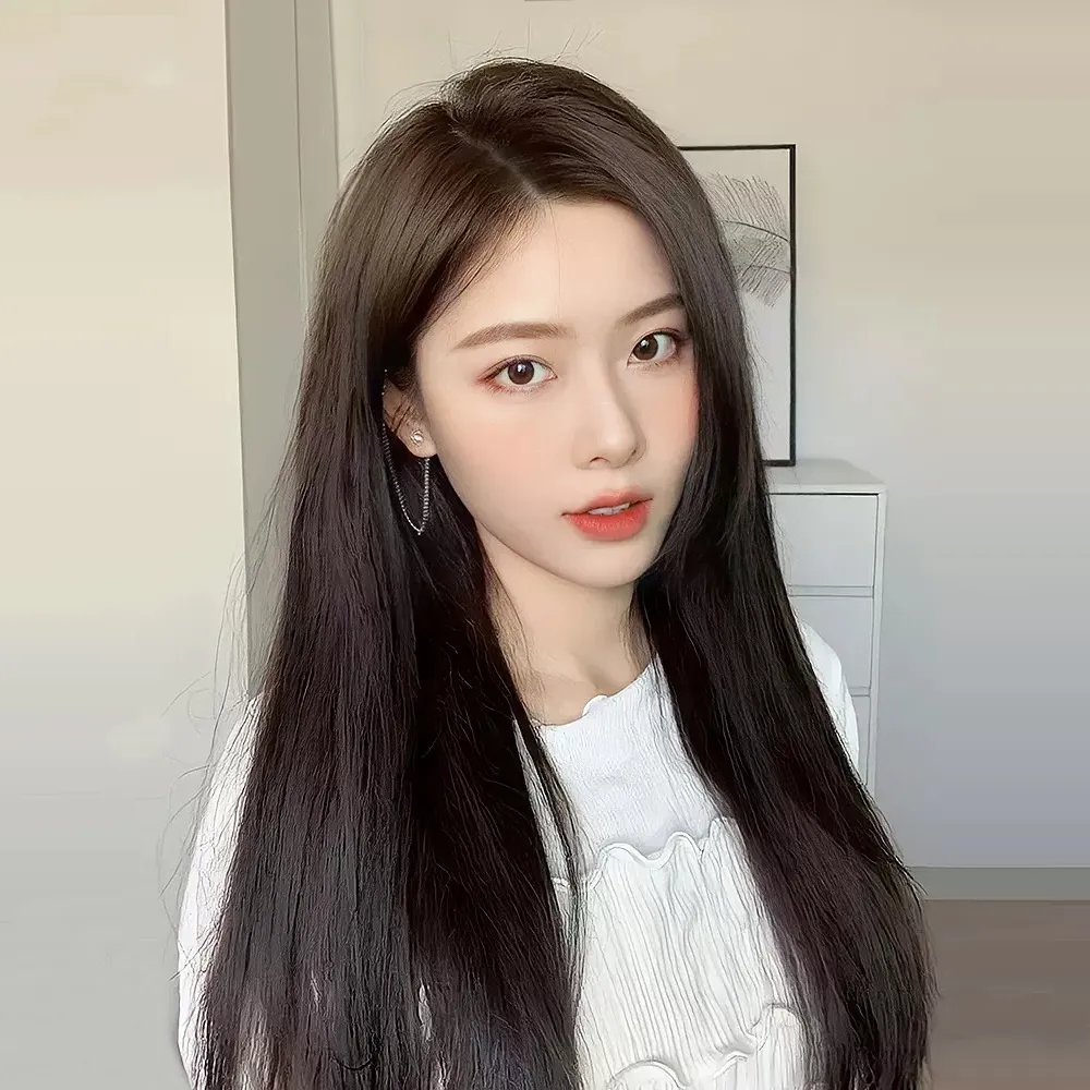 Women's Fashion Full Human Hair Wig - Natural Color