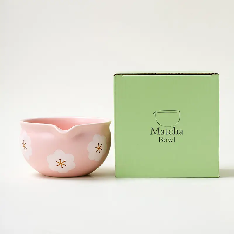 Flower Pattern Tea Whisk Benli Tea Bowl Set