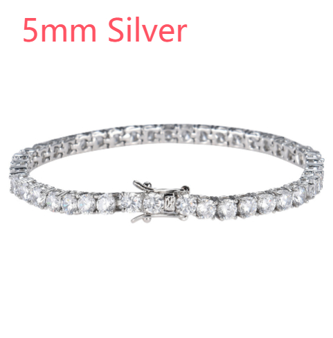 Tennis Chain 3mm 4mm 5mm Copper Micro Inlaid Zircon Single Row Bracelet Hip Hop Bracelet