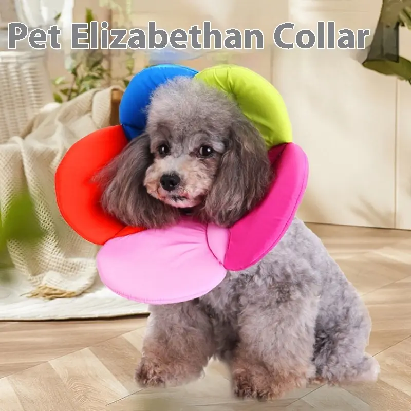 Pet Protective Cover Bandana Flowers Dog Collar
