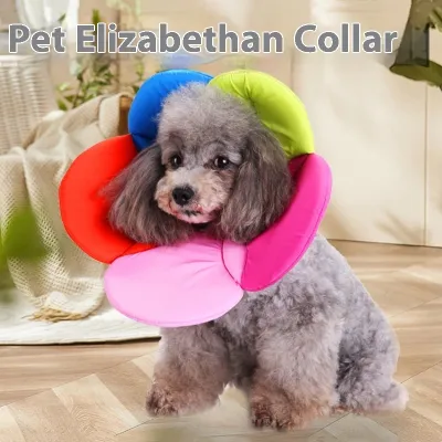 Pet Protective Cover Bandana Flowers Dog Collar