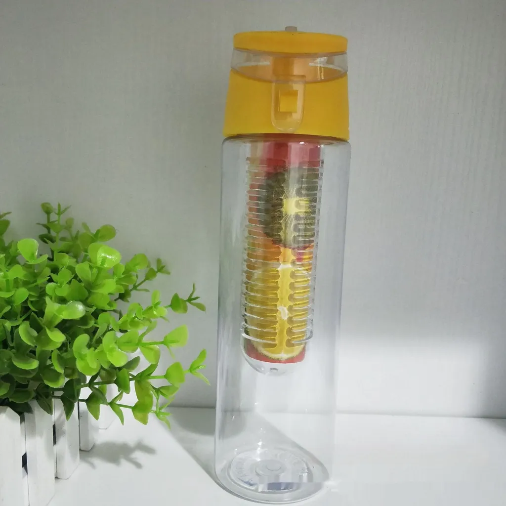 Water bottle outdoor sports lemon water cup artifact - Yellow 2