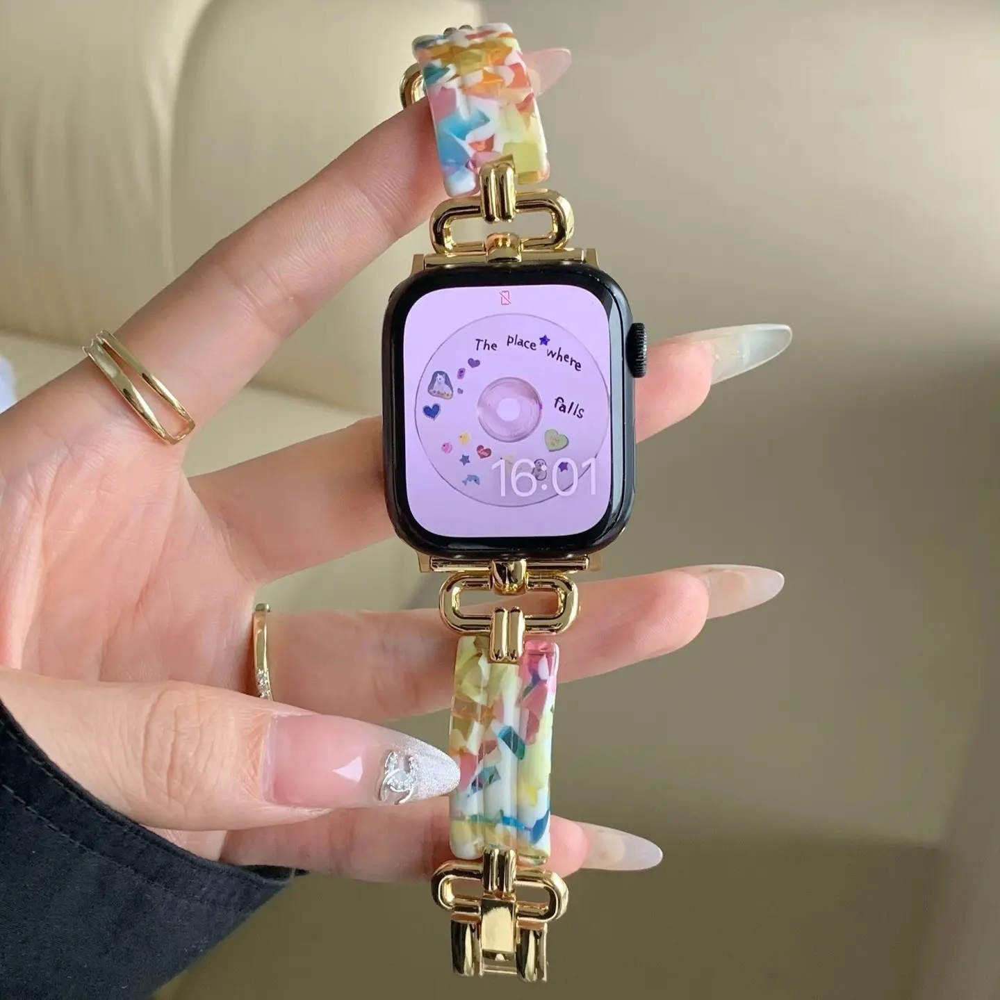 Resin Simple Bracelet Metal Watch Strap