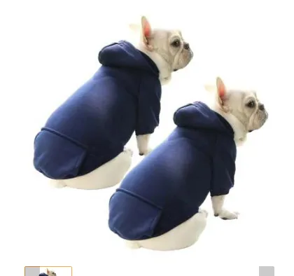 Dog clothes autumn new Teddy cat than bear puppy puppies Thin summer spring and autumn winter pockets sweater Blue 2Pcs - Shop at LoveMi