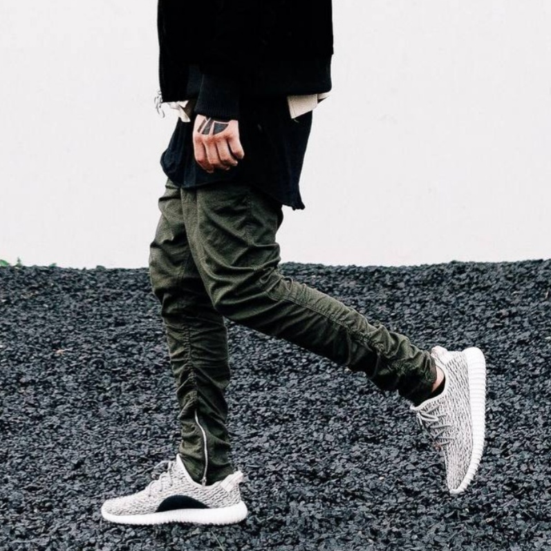 Streetwear Harem Pants Men Draw String Elastic Waist Hip Hop Trousers