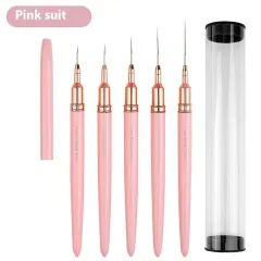 Pattern Drawing Line Drawing Edge Slender Metal Nail Brush - Pink Suit - View 1