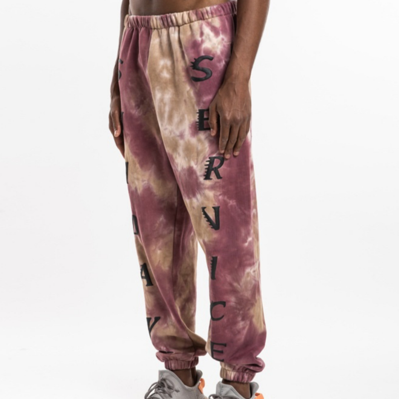 European And American Three-dimensional Letter Foam Printing Street Tie-dye Casual Pants