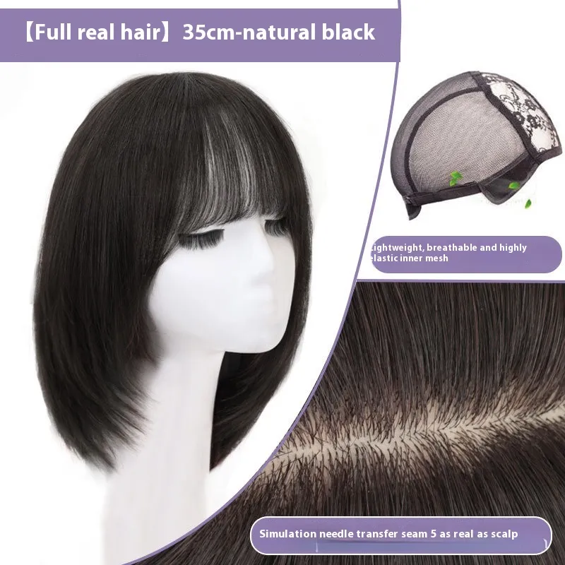 Women's Natural Fashion Mid-length Wig - Spin 35Cm