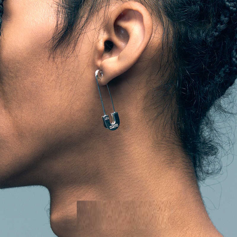 Punk Hip Hop Personality S925 Sterling Silver FLEEK Pin Earrings
