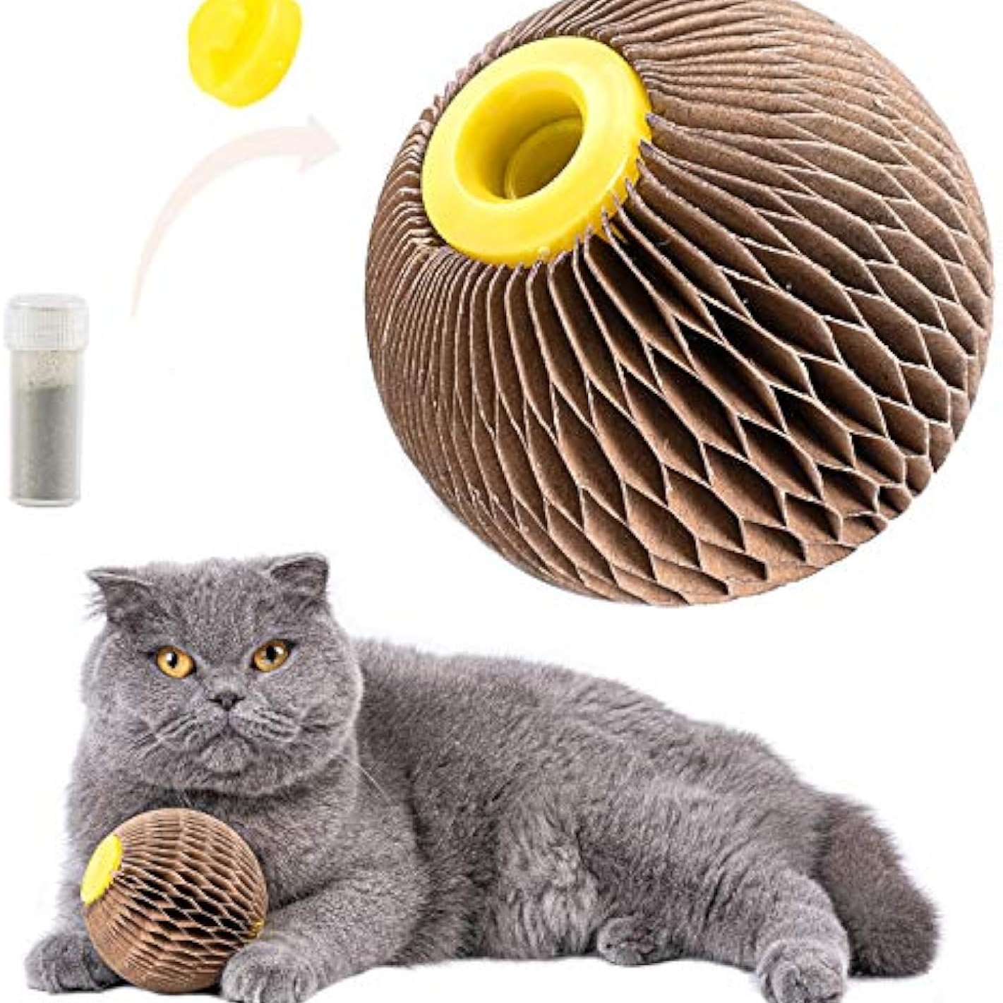Catnip Ball Toy For Cats Catnip Refillable Scratcher Ball Kitty's Faithful Playmate Reduce Obesity And Loneliness