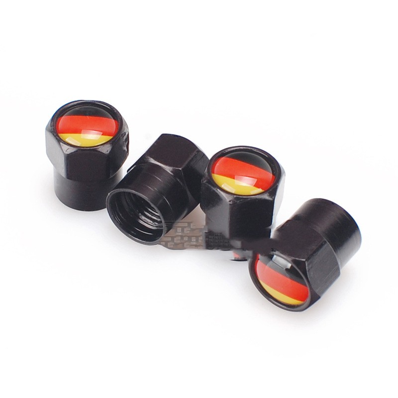 German Flag Valve Cap Aluminum Alloy