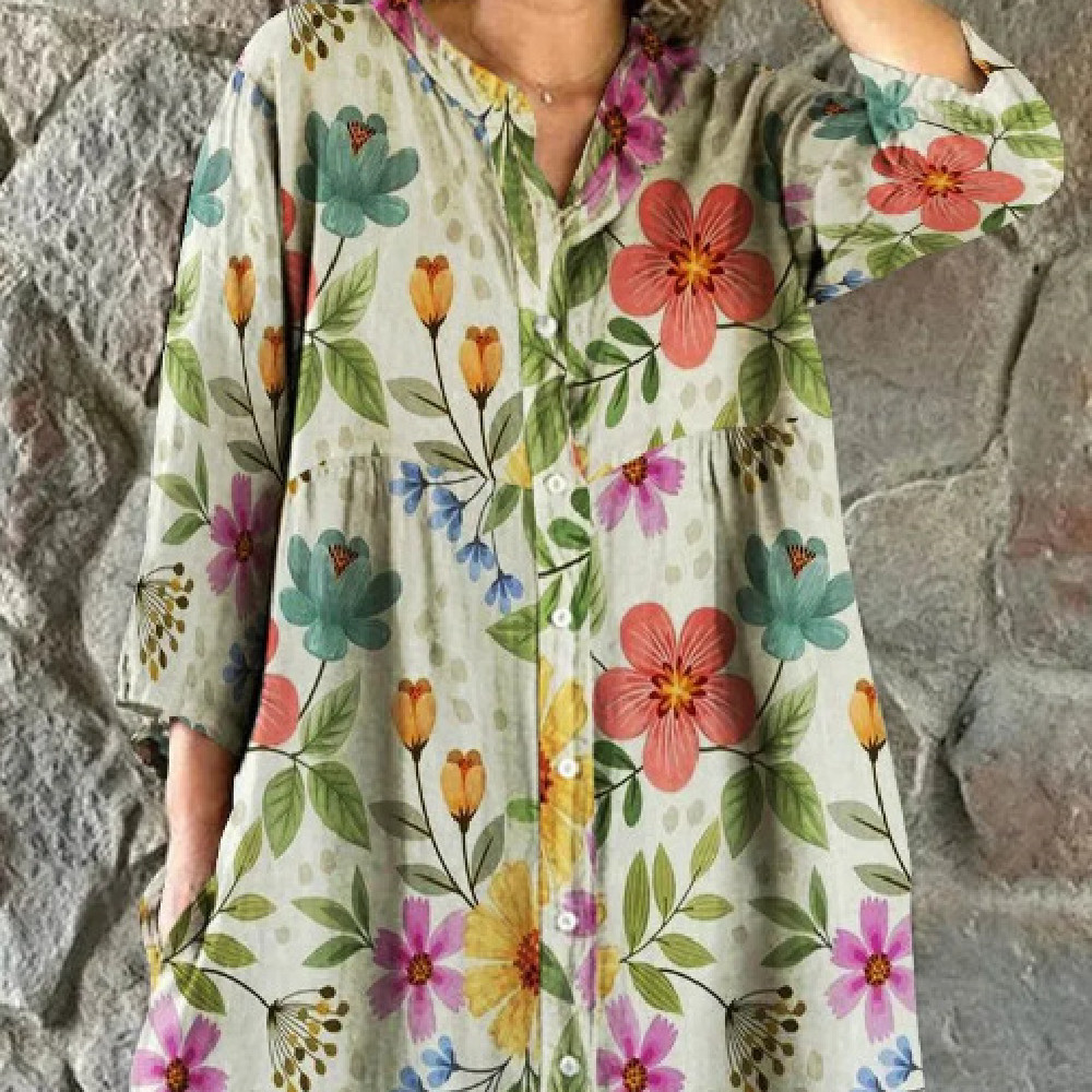Women's Fashion Loose Cool Printed Shirt Dress