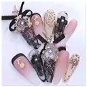 Manicure Beautiful Simple Black And White Lace view 5