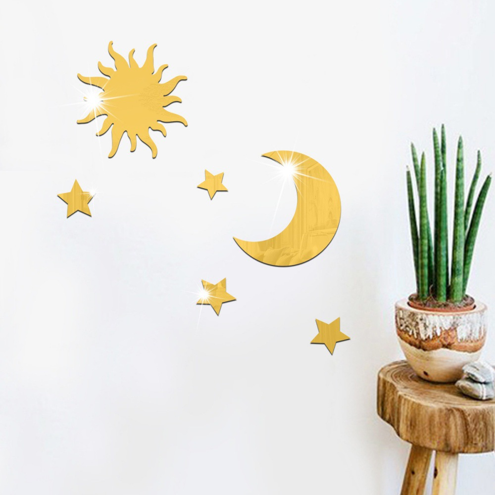 Star Moon Wall Decal Set Mirrors
