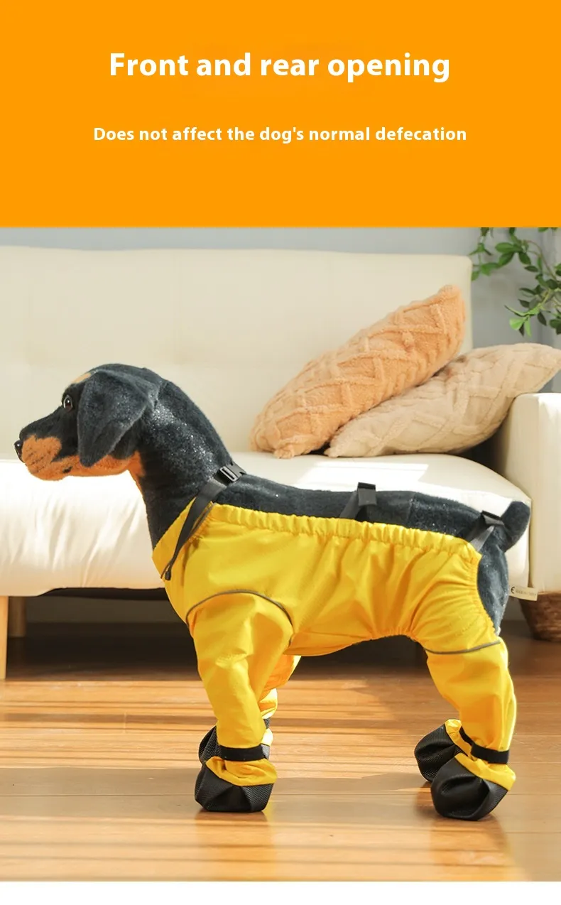 Pet Anti-dirty Pants Dog Outing Shoe Cover - Yellow
