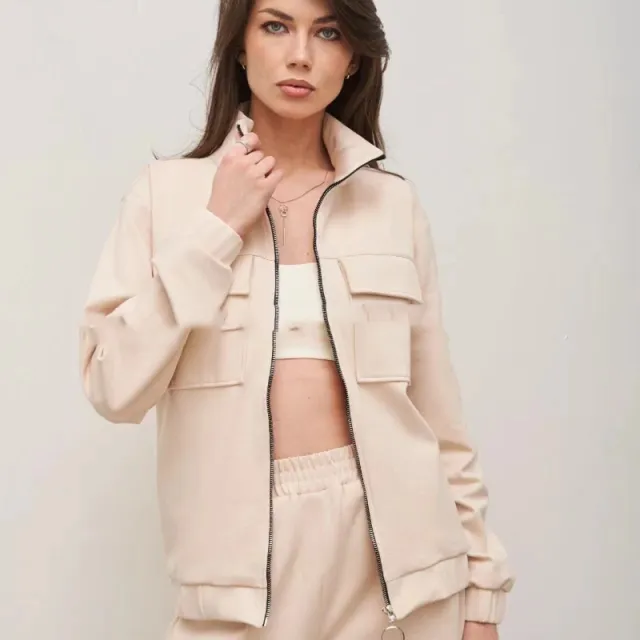 American Retro Washed Long Sleeve Cardigan Shirt Loose Casual Trousers Japanese Sweater Suit Apricot - Shop at LoveMi