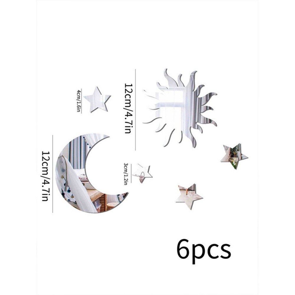 Star Moon Wall Decal Set Mirrors