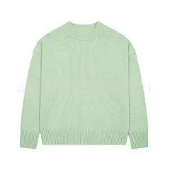 Spring And Autumn New Big Love Embroidered Crew Neck Cotton Sweater Green - Shop at LoveMi