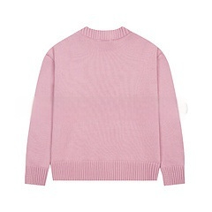 Spring And Autumn New Big Love Embroidered Crew Neck Cotton Sweater
