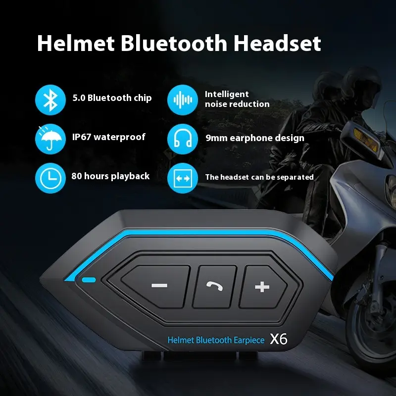 Motorcycle Riding Built-in Full Half Helmet Dedicated Bluetooth Headset