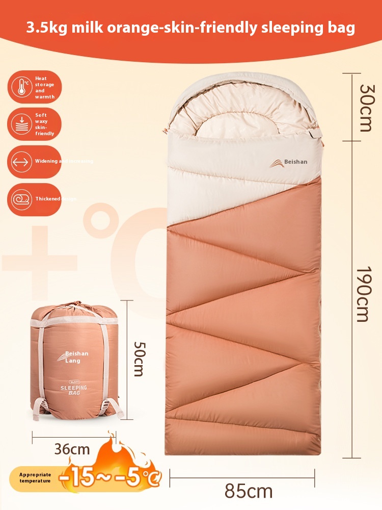Outdoor Camping Travel Thickened Cold Protection Warm Sleeping Bag