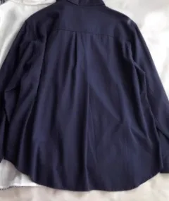 Women's Lapel Pocket Simple Fashion Embroidered Shirt - Dark Blue - View 1