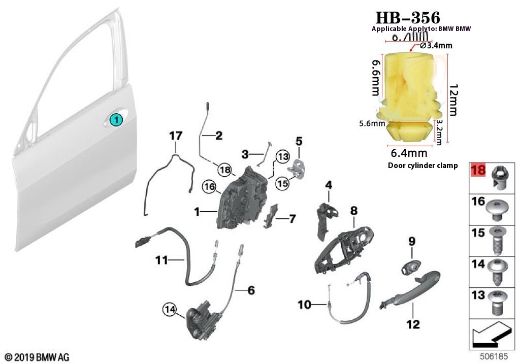 Car Door Lock Anti-loosening Device Door Lift Buckle Door Pull Rod